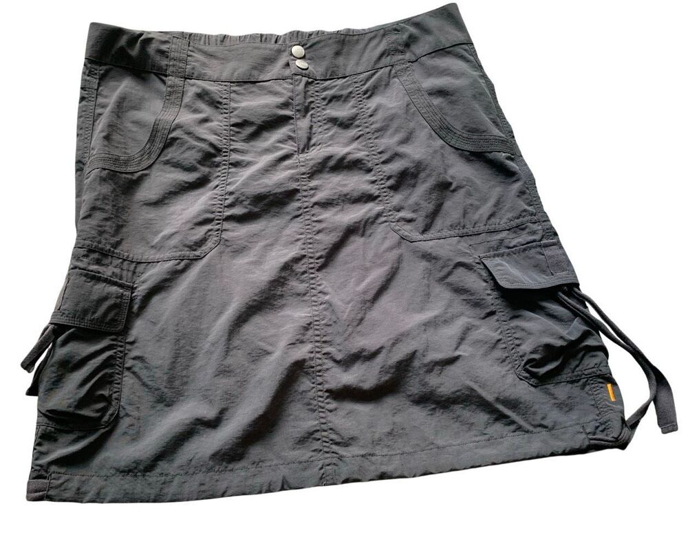 LUCY Gray Drawstring Cargo Pocket ACTIVEWEAR Mini Skirt sz L